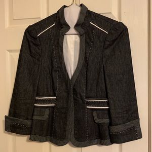 Bebe Pant Suit. Blue with white stitching